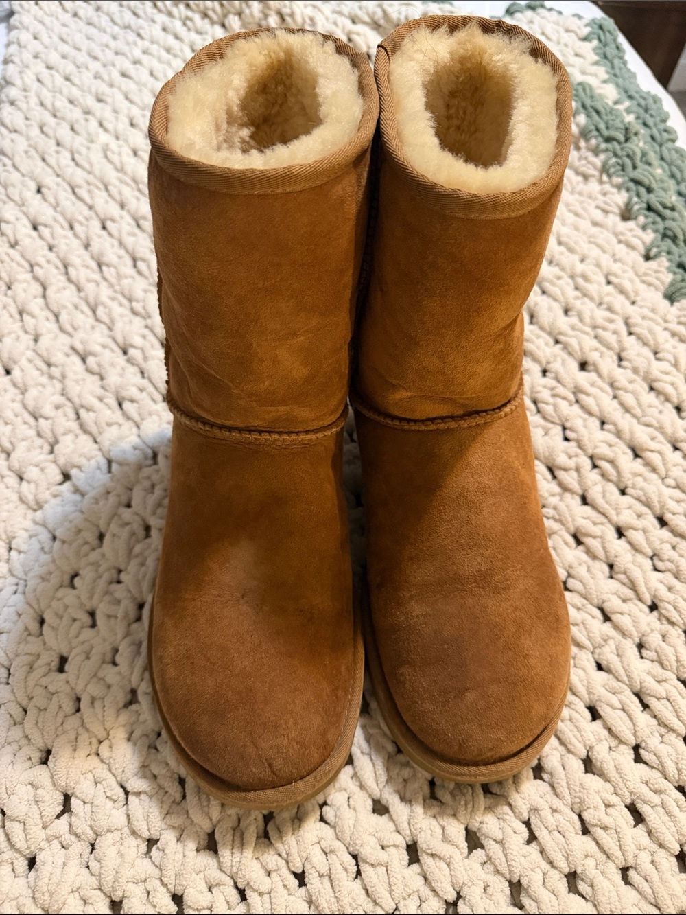 UGG Chestnut Suede Classic Short Shearling Boots